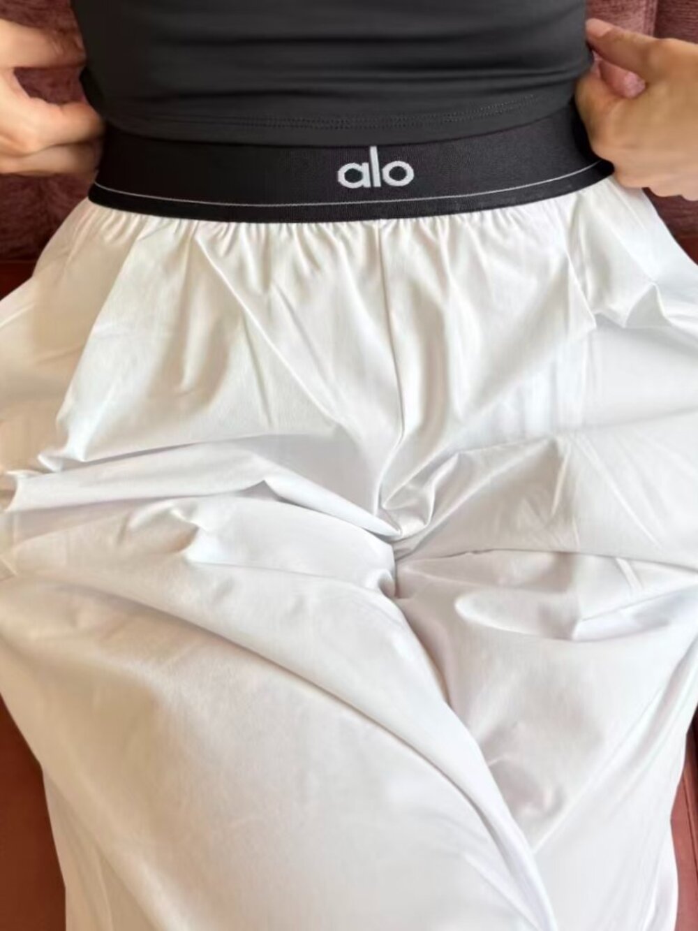 ALO Yoga Suit Up Trouser,White/Black (Regular)😍Straight-Leg Pants🤍 - Picture 7 of 8